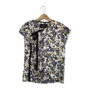Flynow Patterned Textured Cap Sleeve Top